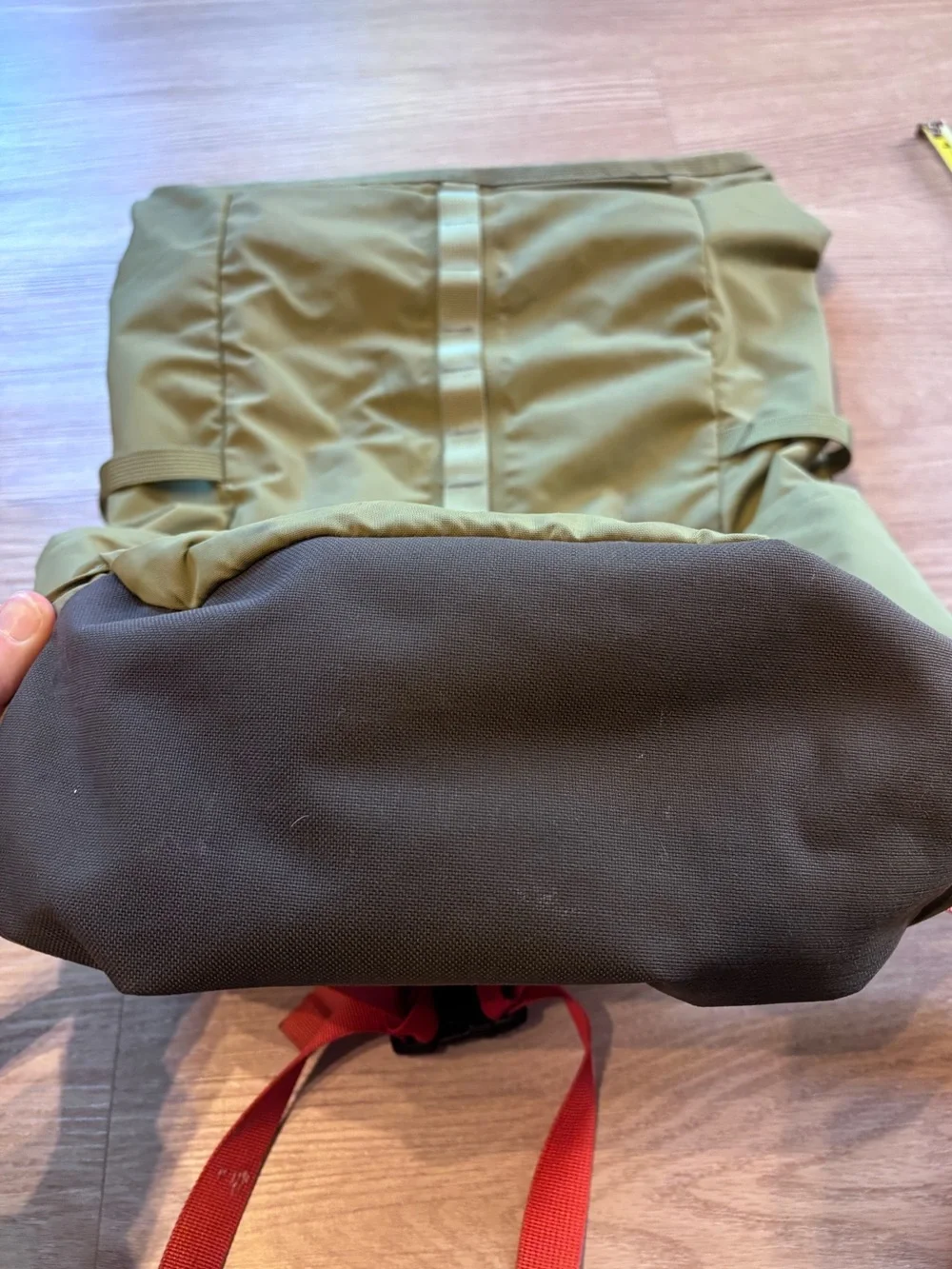 Fjallraven High Coast Foldsack 24 Backpack Green Outdoor Roll Top Bag Distressed